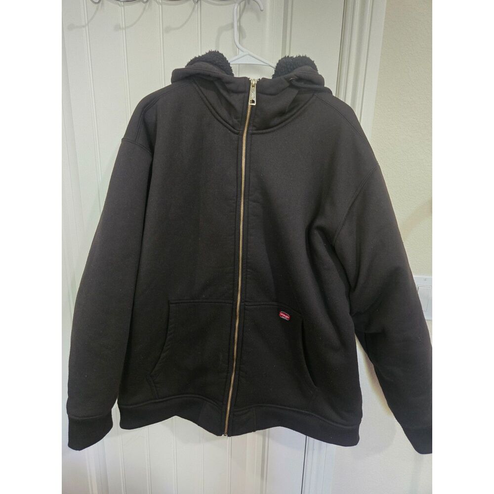 Wrangler Workwear Men’s 2XL Black Fleece Lined Full Zip Hoodie Jacket